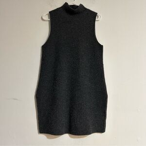 Theory Embree Charmant Mock Neck Sleeveless Tunic Sweater Wool Cashmere Medium